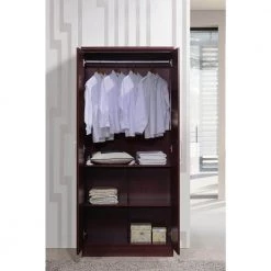 2-Door Mahogany Armoire with Shelves by HODEDAH -US Pride Furniture Shop mahogany hodedah armoires wardrobes hid8600 mahogany 77 1000