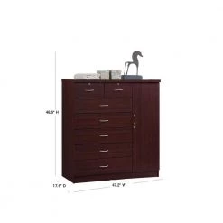 7-Drawer Mahogany Chest of Drawers with Door by HODEDAH -US Pride Furniture Shop mahogany hodedah chest of drawers hi71dr mahogany 40 1000