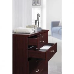 7-Drawer Mahogany Chest of Drawers with Door by HODEDAH -US Pride Furniture Shop mahogany hodedah chest of drawers hi71dr mahogany 66 1000