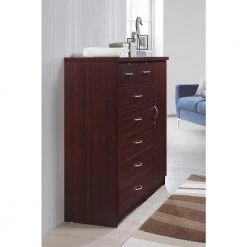 7-Drawer Mahogany Chest of Drawers with Door by HODEDAH -US Pride Furniture Shop mahogany hodedah chest of drawers hi71dr mahogany c3 1000
