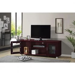 57 in. Wide Mahogany Entertainment Center Fits TV's up to 60 in. by HODEDAH 11 57 in. Wide Mahogany Entertainment Center Fits TV's up to 60 in. by HODEDAH -US Pride Furniture Shop mahogany hodedah tv stands hitv107 mahogany 40 1000