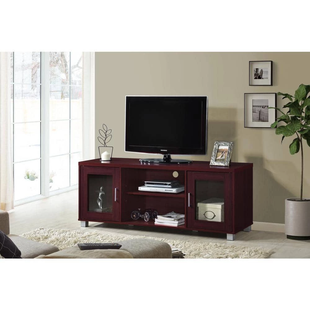 57 in. Wide Mahogany Entertainment Center Fits TV's up to 60 in. by HODEDAH 8 57 in. Wide Mahogany Entertainment Center Fits TV's up to 60 in. by HODEDAH - Image 6