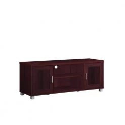 57 in. Wide Mahogany Entertainment Center Fits TV's up to 60 in. by HODEDAH