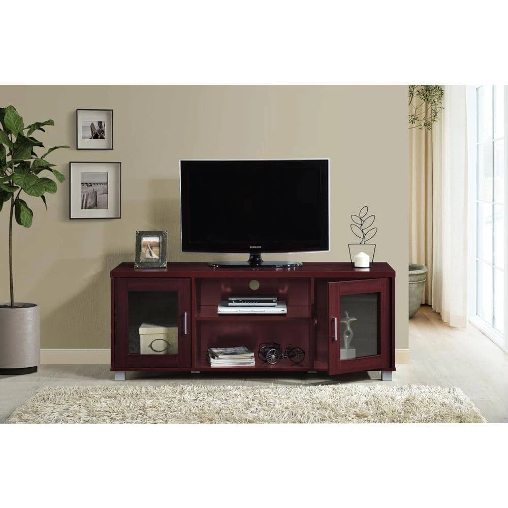 57 in. Wide Mahogany Entertainment Center Fits TV's up to 60 in. by HODEDAH 7 57 in. Wide Mahogany Entertainment Center Fits TV's up to 60 in. by HODEDAH - Image 5