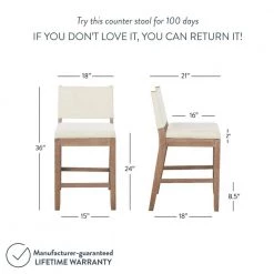 Linus 36 in. Natural Flax/Brown Upholstered Counter Height with Back Solid Rubberwood Wire-Brushed Gray Legs Bar Stool by Nathan James 12 Linus 36 in. Natural Flax/Brown Upholstered Counter Height with Back Solid Rubberwood Wire-Brushed Gray Legs Bar Stool by Nathan James -US Pride Furniture Shop natural flax brown nathan james bar stools 21501 1f 1000