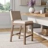 Linus 36 in. Natural Flax/Brown Upholstered Counter Height with Back Solid Rubberwood Wire-Brushed Gray Legs Bar Stool by Nathan James -US Pride Furniture Shop natural flax brown nathan james bar stools 21501 64 1000
