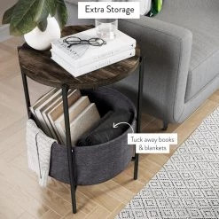 Oraa Nutmeg and Black Metal Frame Nightstand or Side Table with Storage Basket by Nathan James 14 Oraa Nutmeg and Black Metal Frame Nightstand or Side Table with Storage Basket by Nathan James -US Pride Furniture Shop nutmeg black nathan james end side tables 32201 4f 1000
