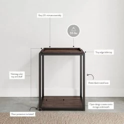 Nash 22 in. Nutmeg Matte Black Accent End Table or Modern Side Table with Tray Top Shelves and Metal Frame by Nathan James 12 Nash 22 in. Nutmeg Matte Black Accent End Table or Modern Side Table with Tray Top Shelves and Metal Frame by Nathan James -US Pride Furniture Shop nutmeg nathan james end side tables 32101 c3 1000