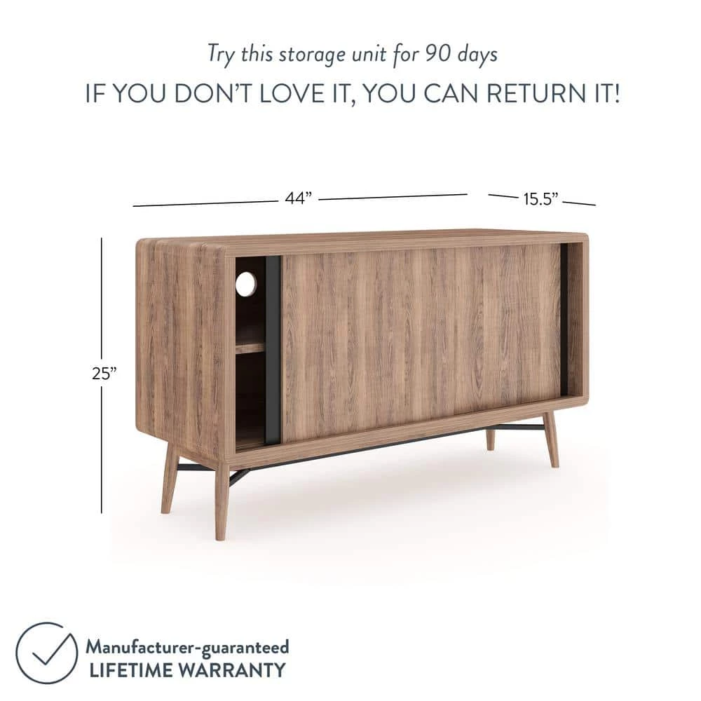 Liam 44 in. Oak and Black Wood TV Stand Fits TVs Up to 40 in. with Storage Doors by Nathan James 6 Liam 44 in. Oak and Black Wood TV Stand Fits TVs Up to 40 in. with Storage Doors by Nathan James - Image 4