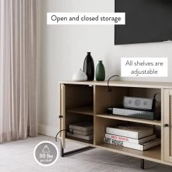 Mina 47 in. Oak and Black Composite TV Stand Fits TVs Up to 55 in. with Storage Doors by Nathan James 14 Mina 47 in. Oak and Black Composite TV Stand Fits TVs Up to 55 in. with Storage Doors by Nathan James -US Pride Furniture Shop oak black nathan james tv stands 74101 c3 1000