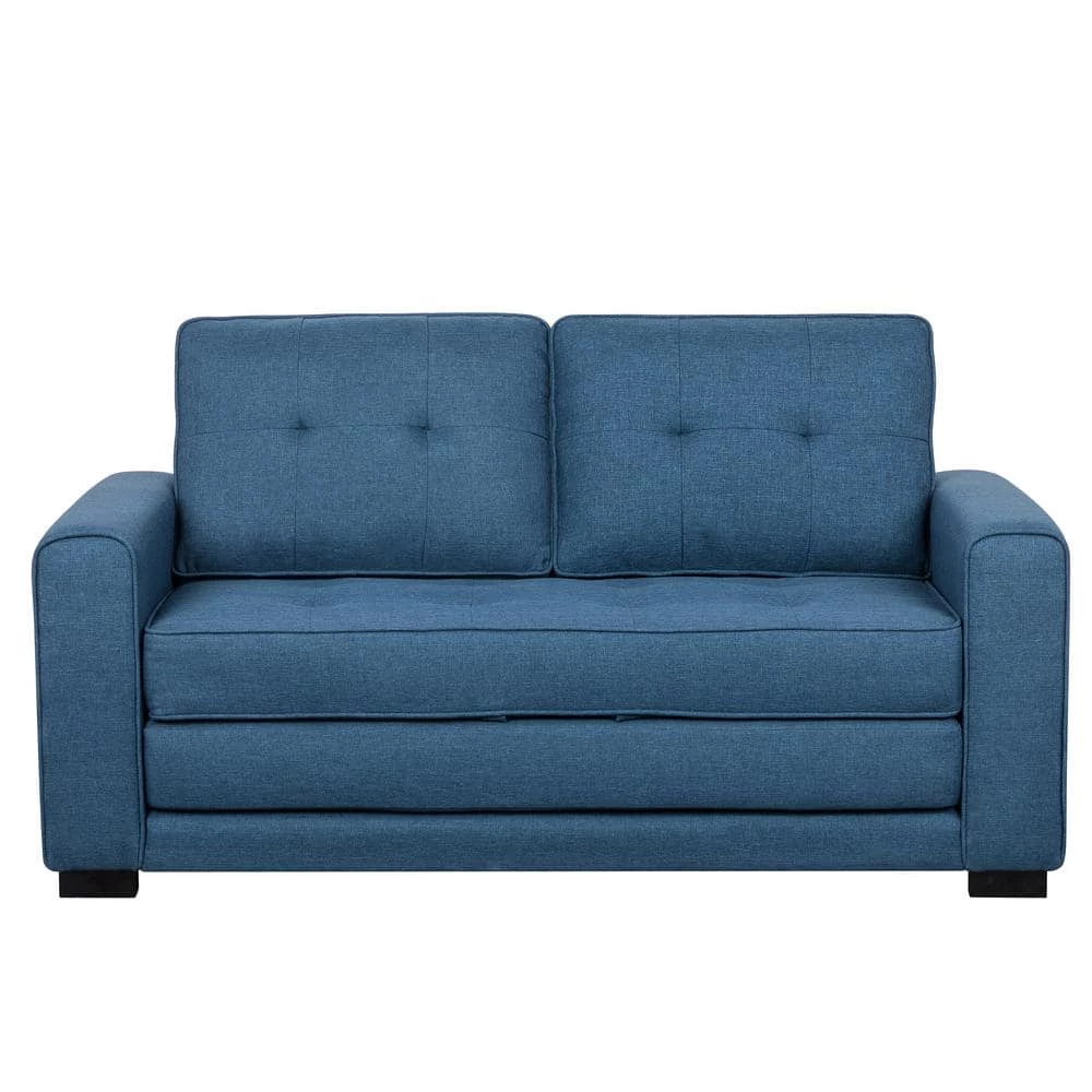 Bray 58 in. Ocean Blue Linen 2-Seater Twin Sleeper Sofa Bed with Removable Cushions by US Pride Furniture 3 Bray 58 in. Ocean Blue Linen 2-Seater Twin Sleeper Sofa Bed with Removable Cushions by US Pride Furniture