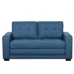 Bray 58 in. Blue Linen 2-Seater Twin Sleeper Sofa Bed with Removable Cushions by US Pride Furniture