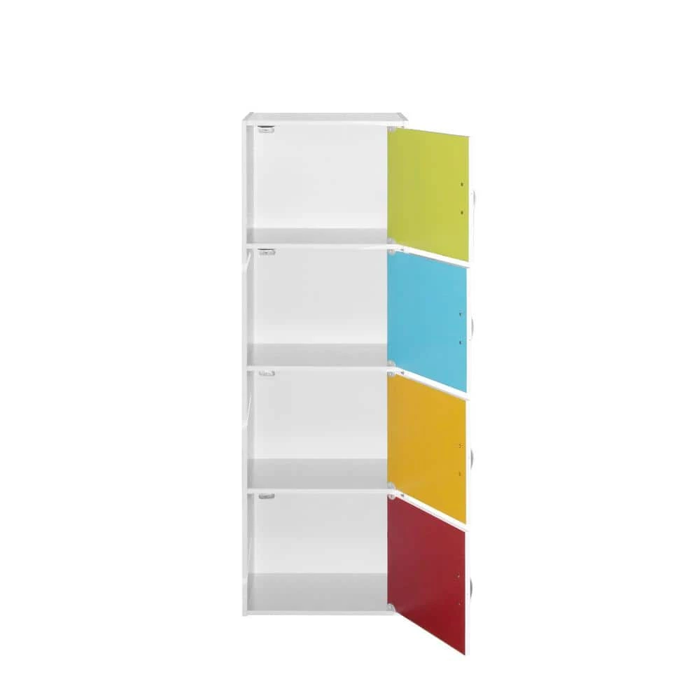 47.4 in. Rainbow 4-Shelf Wood Bookcase with Doors by HODEDAH 4 47.4 in. Rainbow 4-Shelf Wood Bookcase with Doors by HODEDAH - Image 2