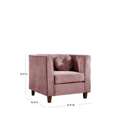 Lowery velvet Kitts Classic Rose Chesterfield Chair by US Pride Furniture -US Pride Furniture Shop rose us pride furniture accent chairs s5534 c 40 1000