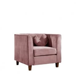 Lowery velvet Kitts Classic Rose Chesterfield Chair by US Pride Furniture