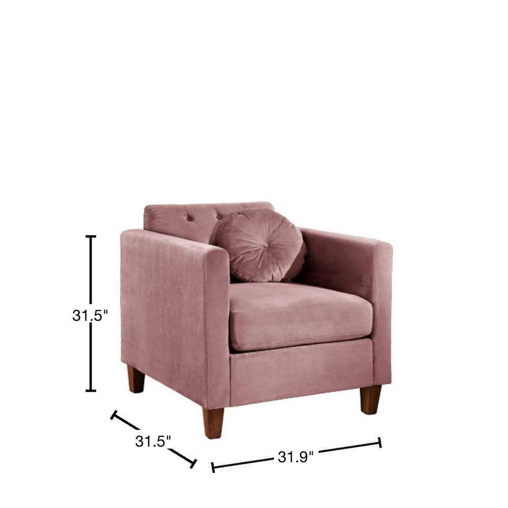 Lory velvet Kitts Classic Rose Chesterfield Chair by US PRIDE FURNITURE 5 Lory velvet Kitts Classic Rose Chesterfield Chair by US PRIDE FURNITURE - Image 3