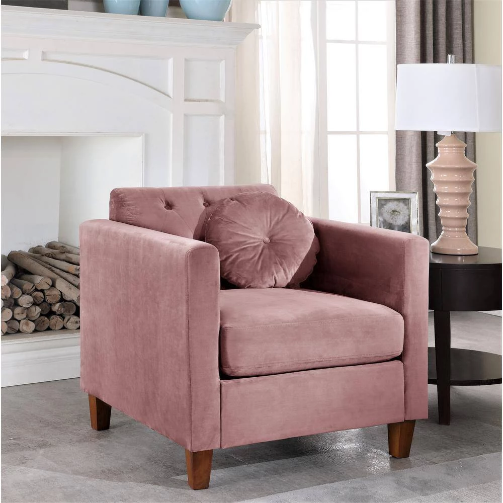 Lory velvet Kitts Classic Rose Chesterfield Chair by US PRIDE FURNITURE 4 Lory velvet Kitts Classic Rose Chesterfield Chair by US PRIDE FURNITURE - Image 2