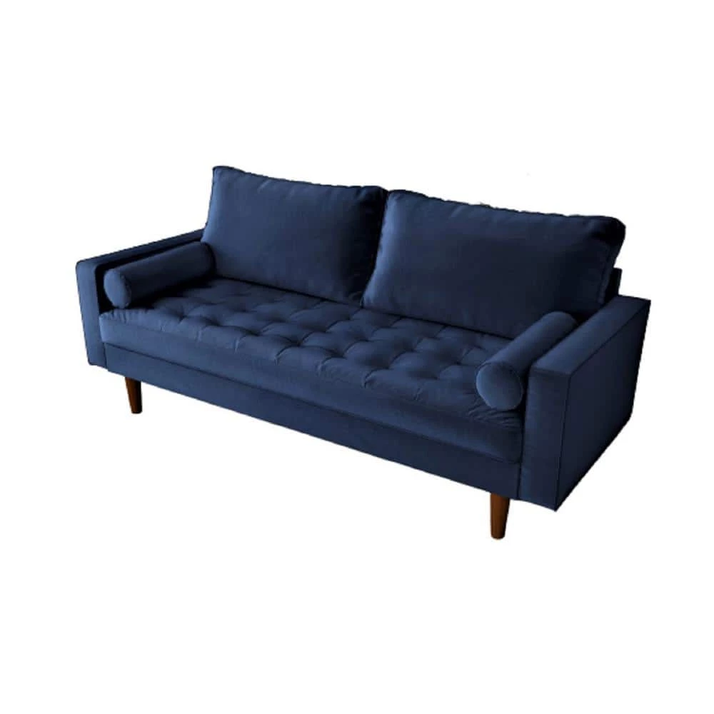 Womble 69.7 in. Space Blue Velvet 2-Seater Lawson Sofa with Square Arms by US Pride Furniture 9 Womble 69.7 in. Space Blue Velvet 2-Seater Lawson Sofa with Square Arms by US Pride Furniture - Image 7