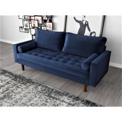 Womble 69.7 in. Space Blue Velvet 2-Seats Lawson Sofa with Square Arms by US Pride Furniture -US Pride Furniture Shop space blue us pride furniture sofas couches s5455 s h1 4f 1000 1