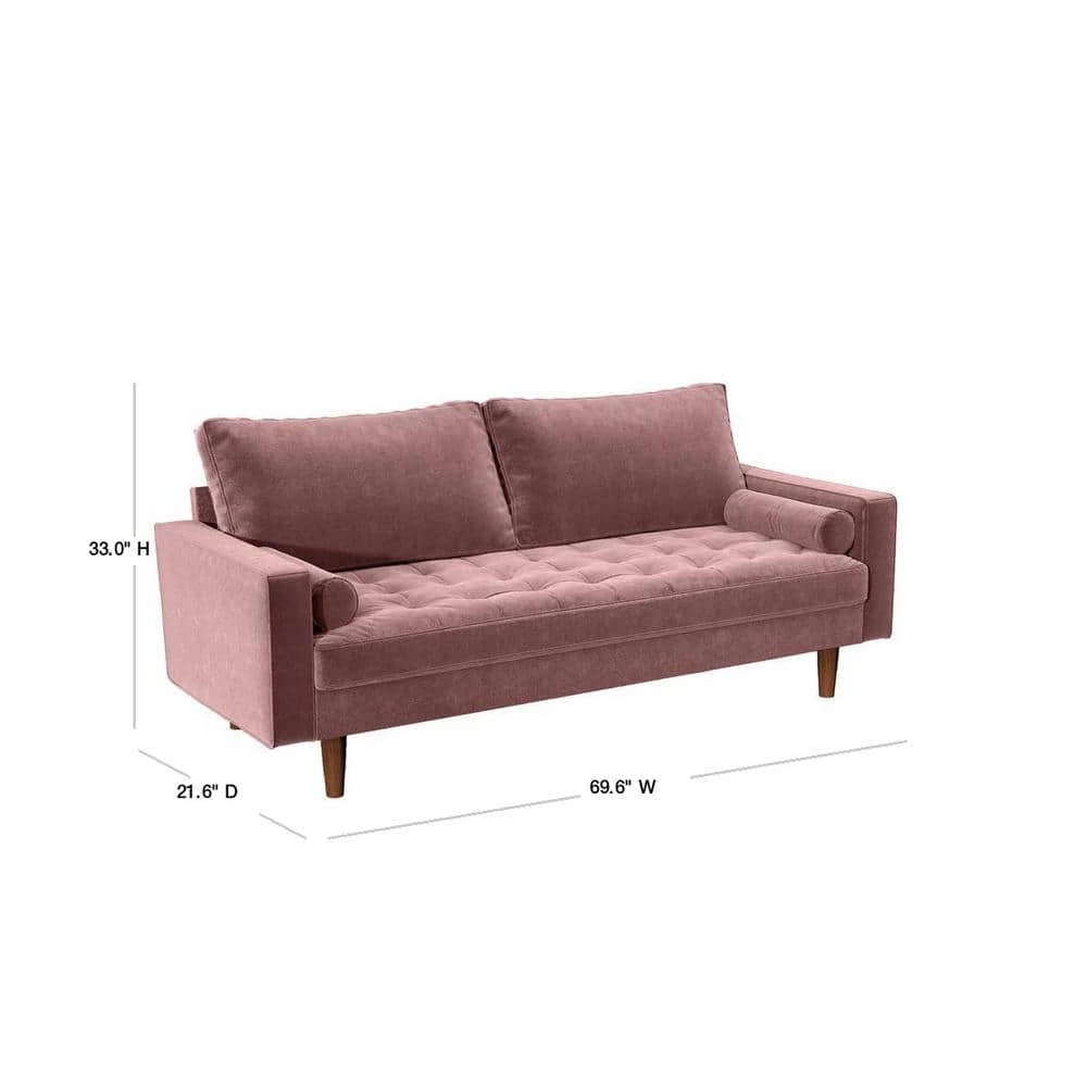 Civa velvet 2-Piece Tea RoseLiving Room Set Sofa and Loveseat by US Pride Furniture 4 Civa velvet 2-Piece Tea RoseLiving Room Set Sofa and Loveseat by US Pride Furniture - Image 2