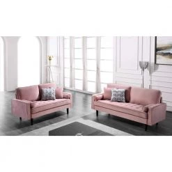Civa velvet 2-Piece Tea RoseLiving Room Set Sofa and Loveseat by US Pride Furniture 11 Civa velvet 2-Piece Tea RoseLiving Room Set Sofa and Loveseat by US Pride Furniture -US Pride Furniture Shop tea rose us pride furniture living room sets s5481 l s c3 1000