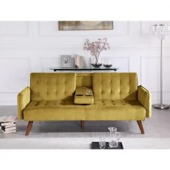 Thomas 72 in. Vivid Yellow Velvet 2-Seats Twin Sofa Beds by US Pride Furniture -US Pride Furniture Shop vivid yellow us pride furniture sofa beds sb9073 h1 31 1000