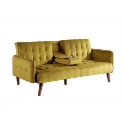 Thomas 72 in. Vivid Yellow Velvet 2-Seats Twin Sofa Beds by US Pride Furniture -US Pride Furniture Shop vivid yellow us pride furniture sofa beds sb9073 h1 c3 1000