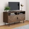 Izsak 44 in. Walnut TV Stand Media Console Cabinet with Storage for Living Room or Entryway Fits TVs Up to 53 in. by Nathan James -US Pride Furniture Shop walnut black nathan james tv stands 74702 64 1000