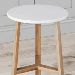 Barbara 16 in. White Round Wood End Table Accent Side Table for Living Room or Bedroom with Modern Bamboo Legs by Nathan James 15 Barbara 16 in. White Round Wood End Table Accent Side Table for Living Room or Bedroom with Modern Bamboo Legs by Nathan James -US Pride Furniture Shop white bamboo nathan james end side tables 33601 44 1000