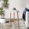 Barbara 16 in. White Round Wood End Table Accent Side Table for Living Room or Bedroom with Modern Bamboo Legs by Nathan James -US Pride Furniture Shop white bamboo nathan james end side tables 33601 64 1000