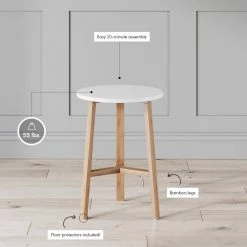 Barbara 16 in. White Round Wood End Table Accent Side Table for Living Room or Bedroom with Modern Bamboo Legs by Nathan James 12 Barbara 16 in. White Round Wood End Table Accent Side Table for Living Room or Bedroom with Modern Bamboo Legs by Nathan James -US Pride Furniture Shop white bamboo nathan james end side tables 33601 c3 1000