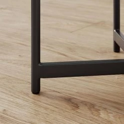 Roland White/Black Modern White Faux Marble Round Accent Side Table with X-Shaped Metal Base End Table by Nathan James -US Pride Furniture Shop white black nathan james end side tables 30501 fa 1000