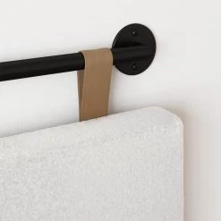 Charlie 74 in. W White/Black King Wall Mount Padded Headboard, Adjustable Height with Black Metal Rail by Nathan James -US Pride Furniture Shop white black nathan james headboards 97201 1f 1000