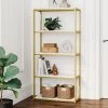 Oscar 59 in. White/Gold Brass Wood and Metal 5-Shelf Modern Etagere Bookcase with Storage Shelves by Nathan James -US Pride Furniture Shop white gold brass nathan james bookcases bookshelves 61102 64 1000