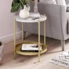 Alexis White Faux Marble with Gold Brass Metal Frame Round End Side Table by Nathan James -US Pride Furniture Shop white gold nathan james end side tables 32301 64 1000