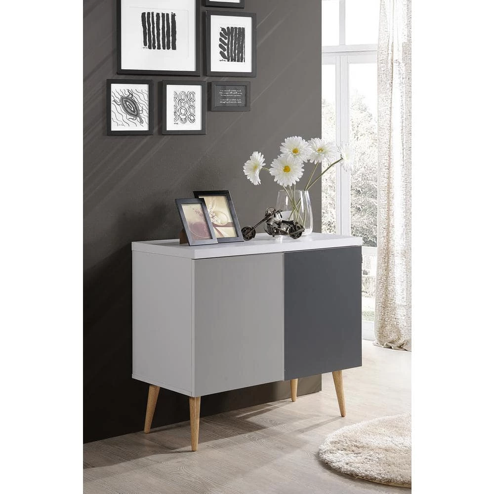 Entry Way Accent Console Table in White-Grey by HODEDAH 7 Entry Way Accent Console Table in White-Grey by HODEDAH - Image 5