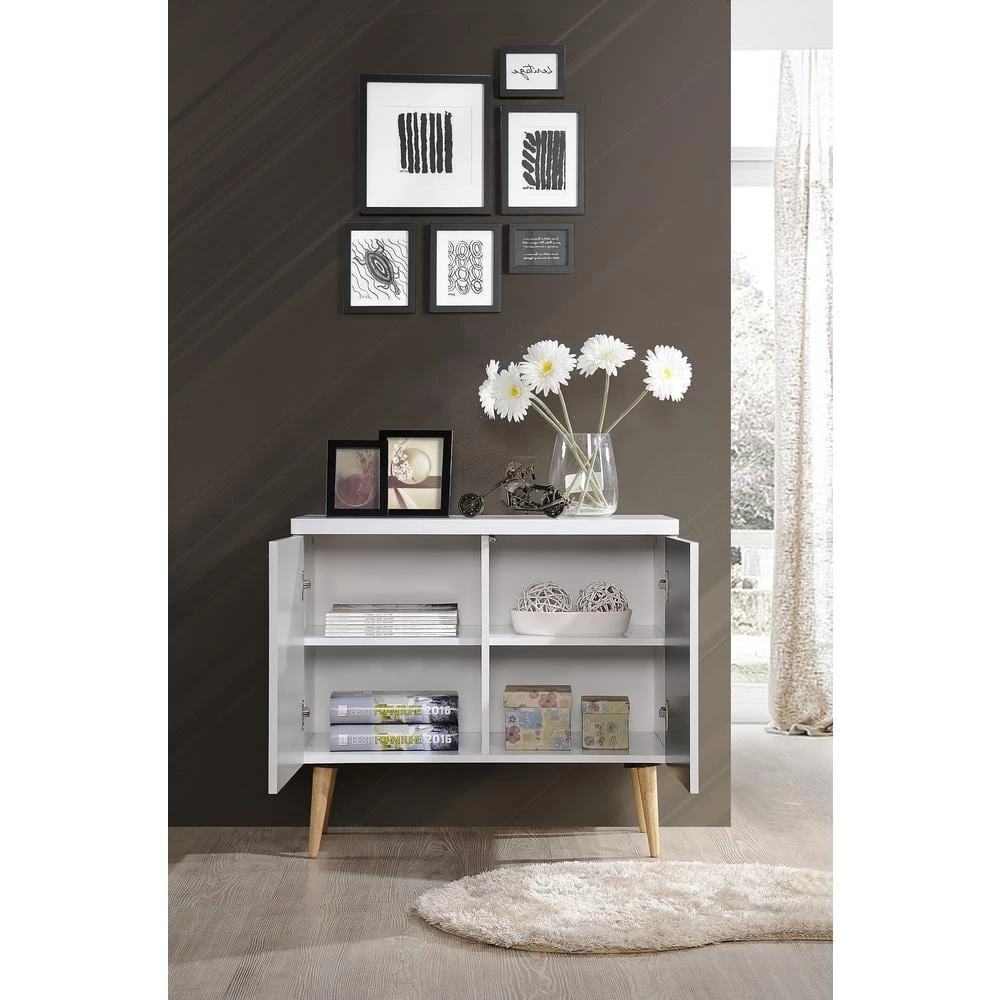 Entry Way Accent Console Table in White-Grey by HODEDAH 5 Entry Way Accent Console Table in White-Grey by HODEDAH - Image 3
