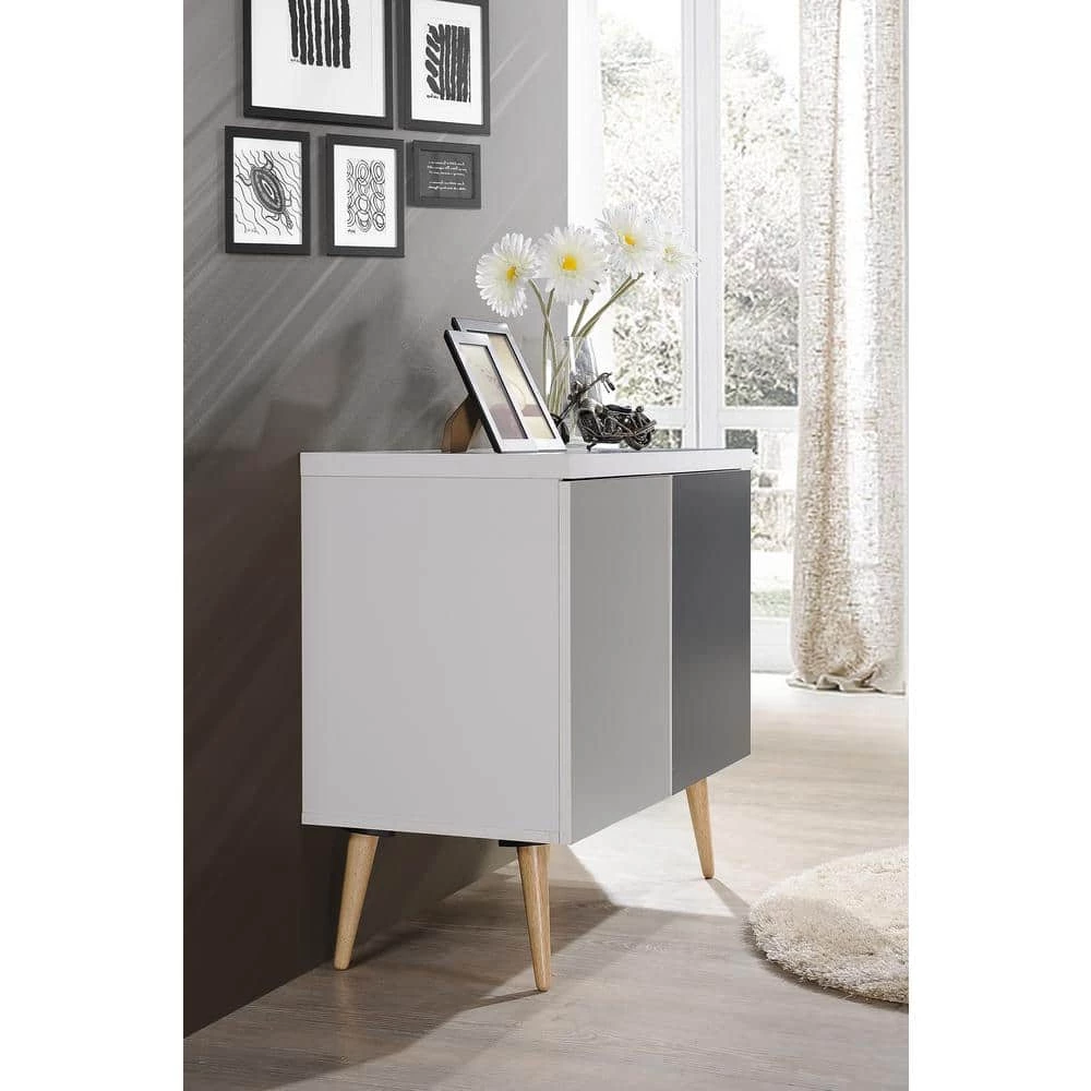 Entry Way Accent Console Table in White-Grey by HODEDAH 6 Entry Way Accent Console Table in White-Grey by HODEDAH - Image 4