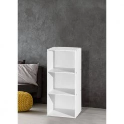 3-Shelf, 36 in. H White Wooden Bookcase by HODEDAH 7 3-Shelf, 36 in. H White Wooden Bookcase by HODEDAH -US Pride Furniture Shop white hodedah bookcases bookshelves hid23 white 31 1000