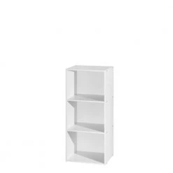 3-Shelf, 36 in. H White Wooden Bookcase by HODEDAH