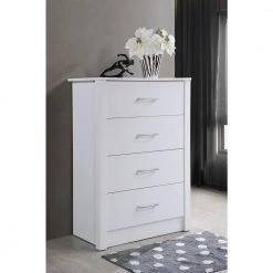 4-Drawer Chest White 40.24 in. H x 27.52 in. W x 15.51 in. D by HODEDAH -US Pride Furniture Shop white hodedah chest of drawers hi413dr white 31 1000