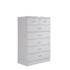 7-Drawer 48 in. H x 31.5 in. W x 18 in. D Chest of Drawer in White by HODEDAH