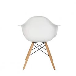 Mid Century Modern White Dining/Accent Chair with Wooden Legs by HODEDAH -US Pride Furniture Shop white hodedah dining chairs hic403 white 44 1000