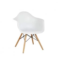 Mid Century Modern White Dining/Accent Chair with Wooden Legs by HODEDAH -US Pride Furniture Shop white hodedah dining chairs hic403 white c3 1000