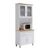 China Cabinet White with Microwave Shelf by HODEDAH -US Pride Furniture Shop white hodedah display cabinets hik92 white 64 1000