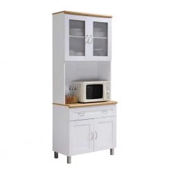 China Cabinet White with Microwave Shelf by HODEDAH