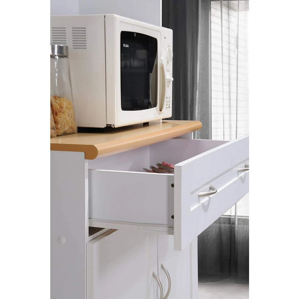 China Cabinet White with Microwave Shelf by HODEDAH 8 China Cabinet White with Microwave Shelf by HODEDAH - Image 6