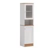 63 in. Tall Slim Open-Shelf Plus Top and Bottom Enclosed Storage Kitchen Pantry in White by HODEDAH