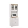 China Cabinet White with Microwave Shelf by HODEDAH 2 China Cabinet White with Microwave Shelf by HODEDAH -US Pride Furniture Shop white hodedah display cabinets hikf96 white 64 1000