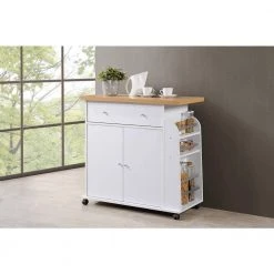 Kitchen Island White with Spice Rack by HODEDAH 15 Kitchen Island White with Spice Rack by HODEDAH -US Pride Furniture Shop white hodedah kitchen carts hik65 white 31 1000